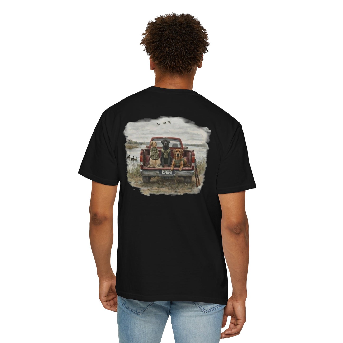 Truck Bed Dogs T-Shirt — Outdoor Hunting Retro Graphic Tee