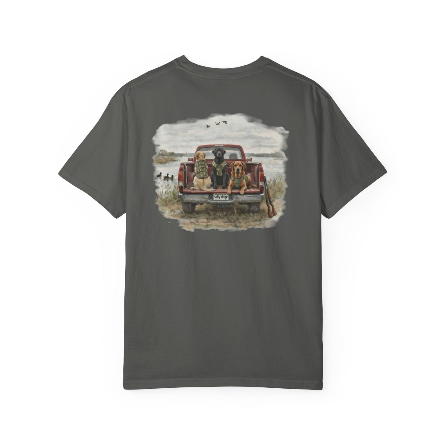 Truck Bed Dogs T-Shirt — Outdoor Hunting Retro Graphic Tee