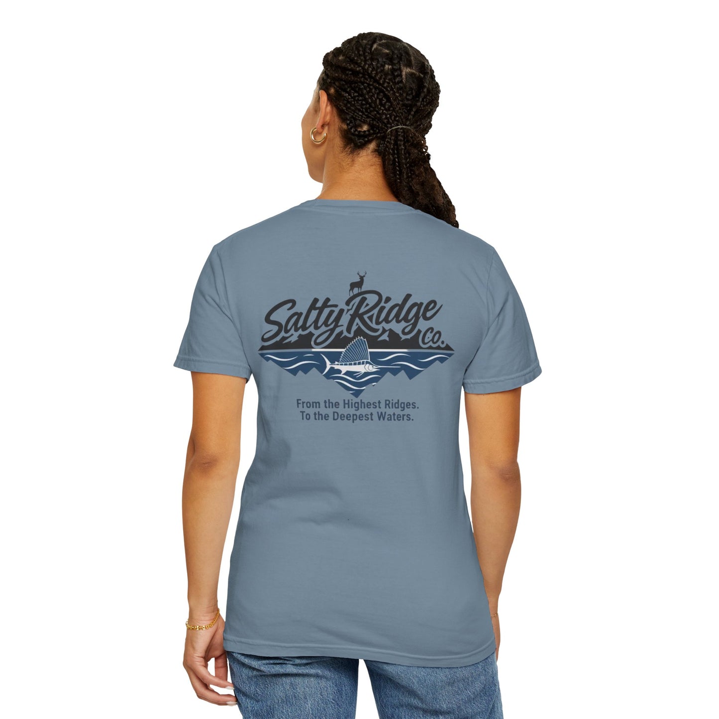 Salty Ridge Co. T-shirt | mountain and ocean graphic