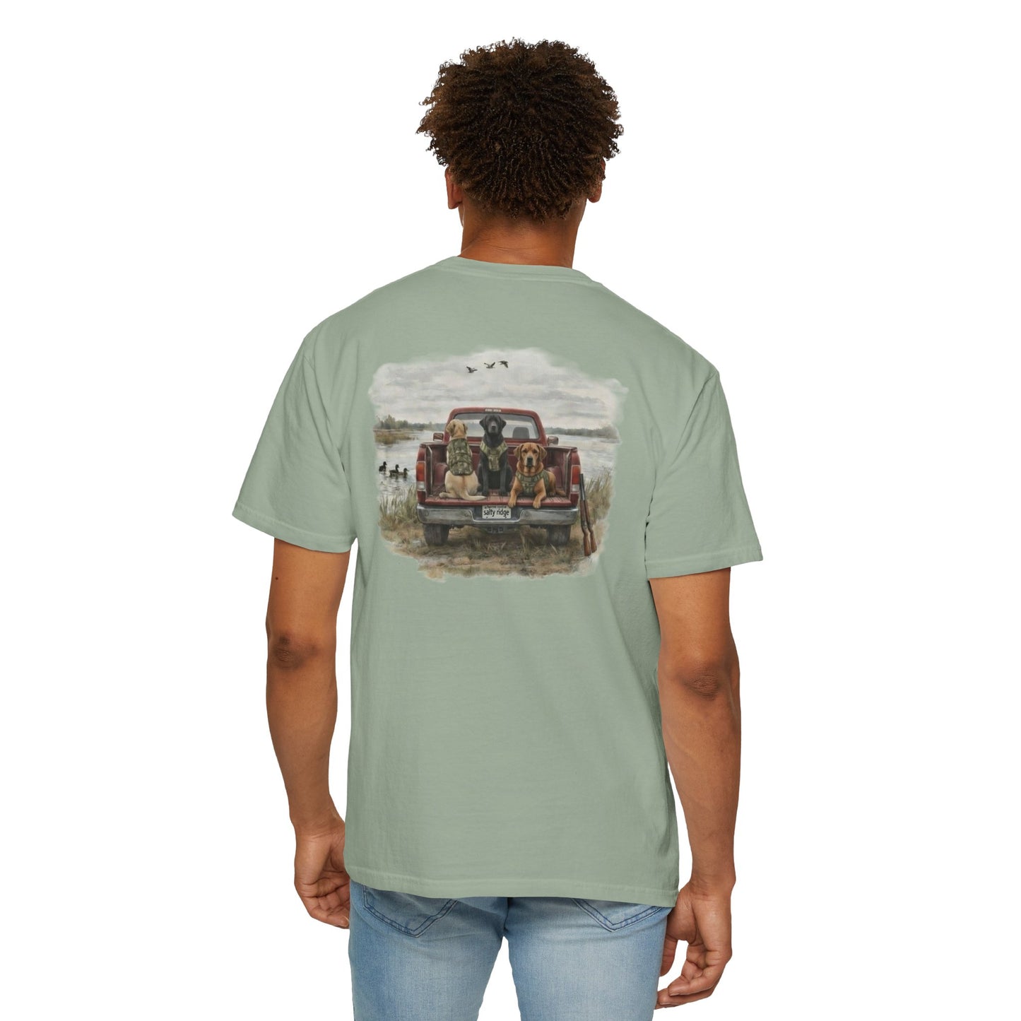 Truck Bed Dogs T-Shirt — Outdoor Hunting Retro Graphic Tee