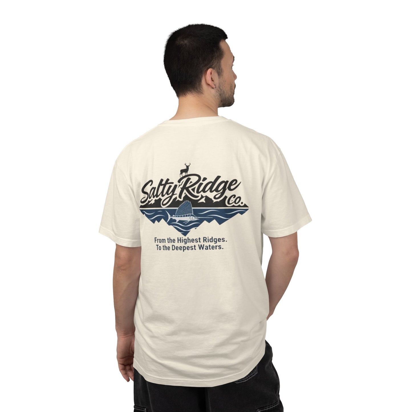 Salty Ridge Co. T-shirt | mountain and ocean graphic