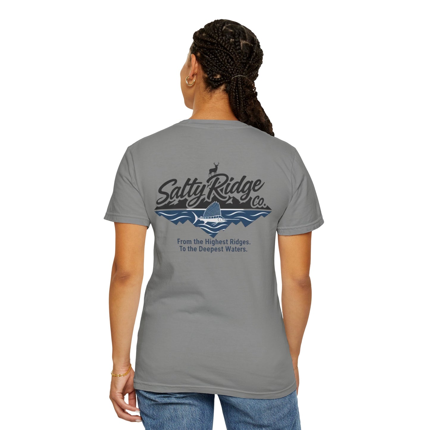 Salty Ridge Co. T-shirt | mountain and ocean graphic