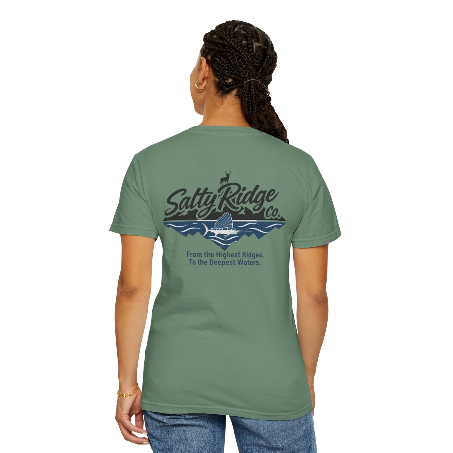 Salty Ridge Co. T-shirt | mountain and ocean graphic