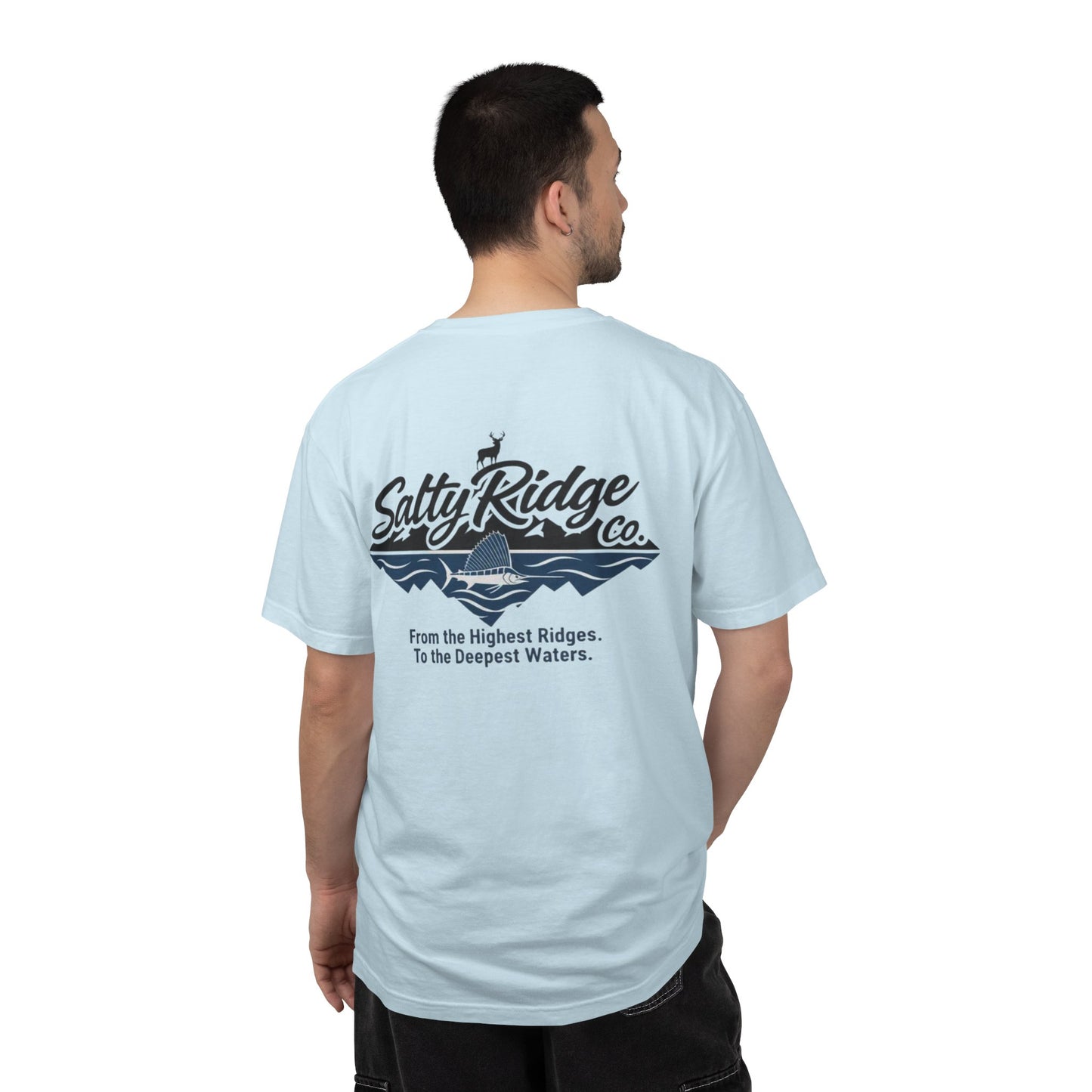 Salty Ridge Co. T-shirt | mountain and ocean graphic