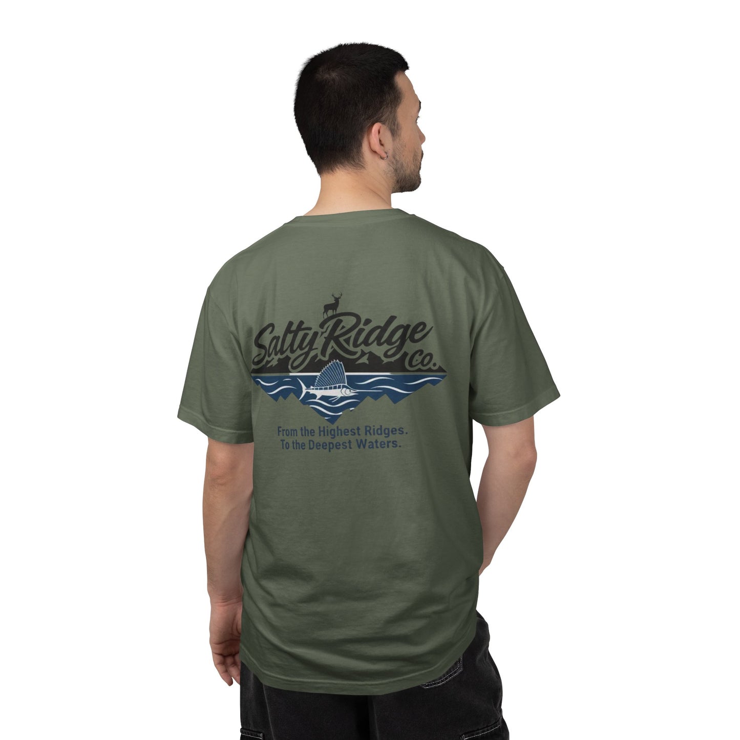 Salty Ridge Co. T-shirt | mountain and ocean graphic