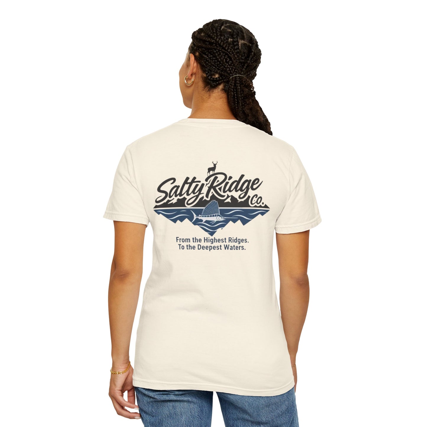 Salty Ridge Co. T-shirt | mountain and ocean graphic