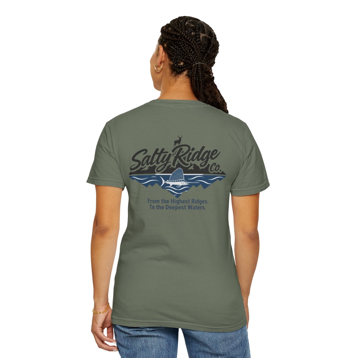 Salty Ridge Co. T-shirt | mountain and ocean graphic