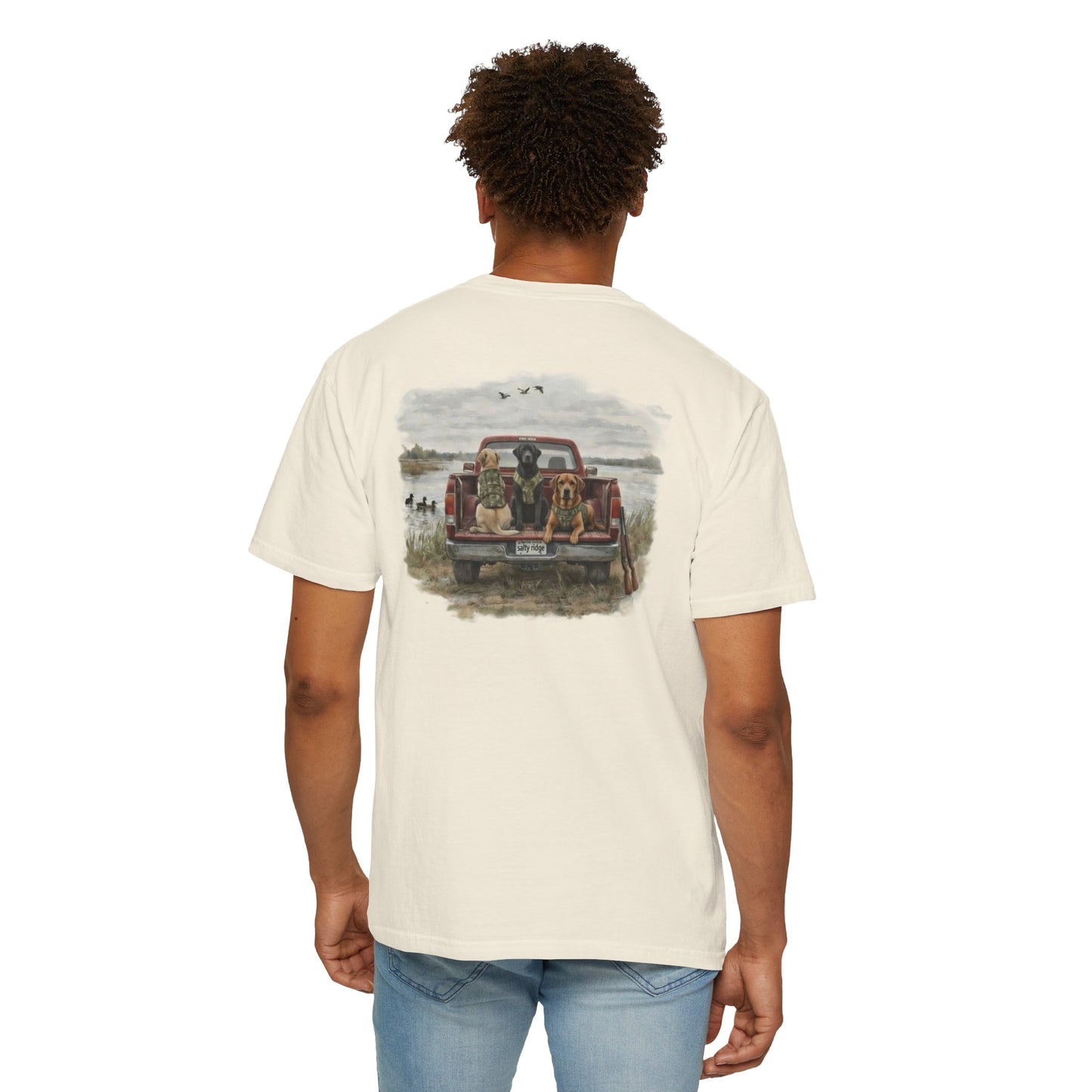 Truck Bed Dogs T-Shirt — Outdoor Hunting Retro Graphic Tee
