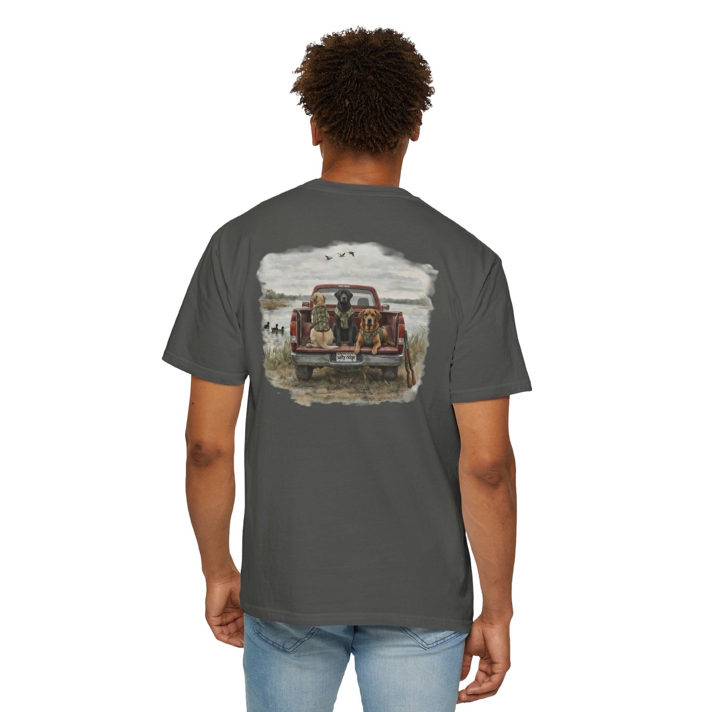 Truck Bed Dogs T-Shirt — Outdoor Hunting Retro Graphic Tee