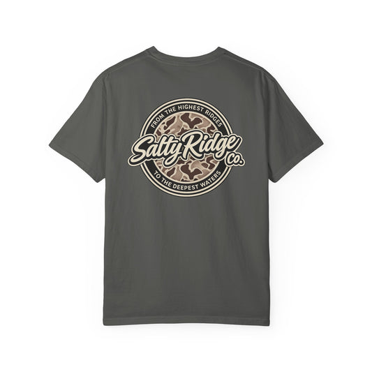 Salty Ridge Co. Logo T‑Shirt — Outdoorsy Vintage Badge Graphic Tee