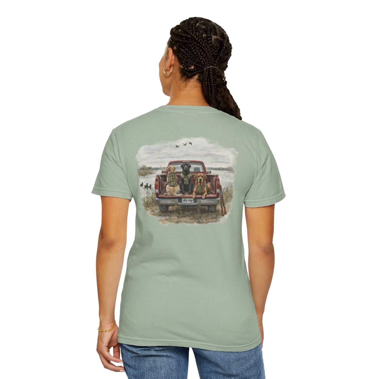 Truck Bed Dogs T-Shirt — Outdoor Hunting Retro Graphic Tee