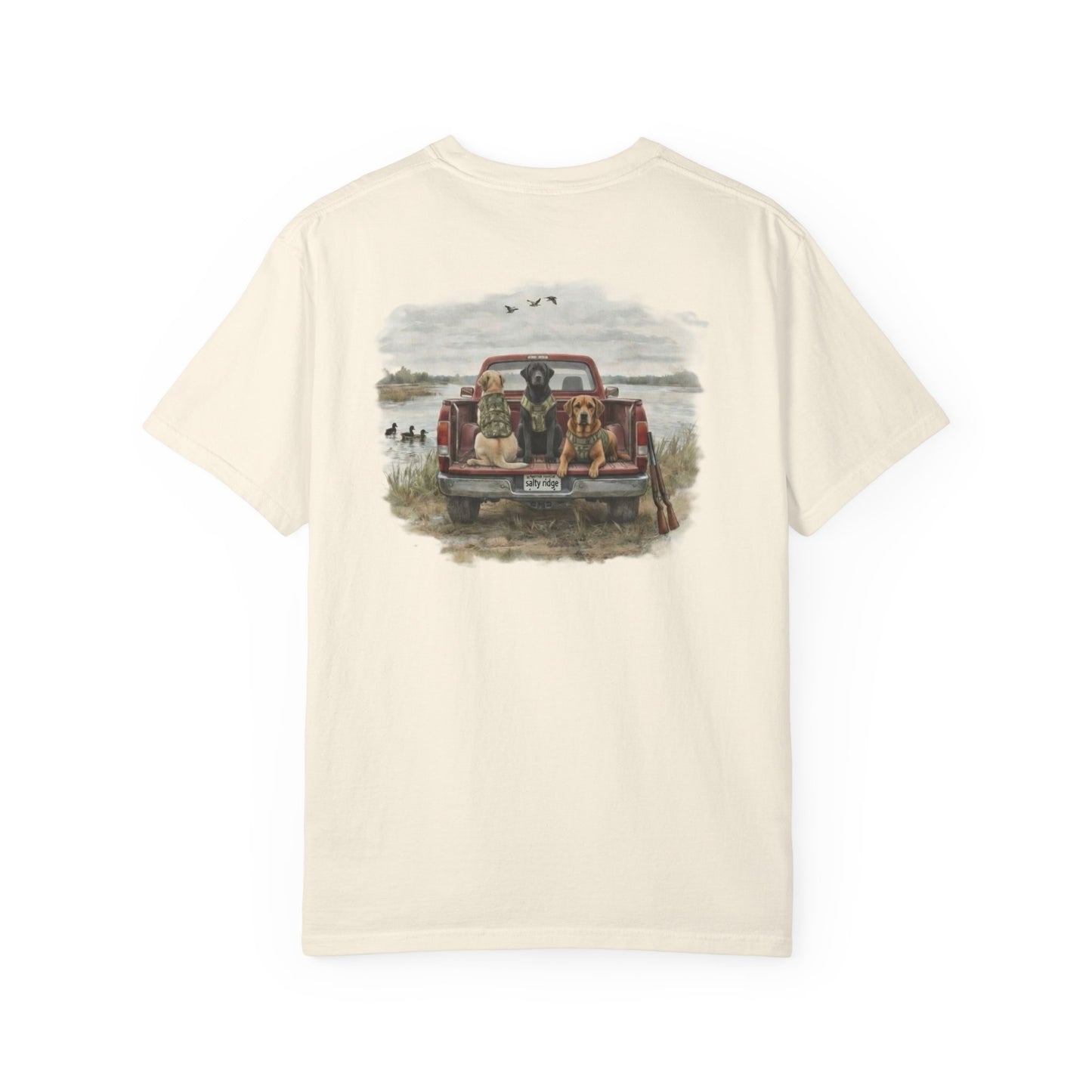 Truck Bed Dogs T-Shirt — Outdoor Hunting Retro Graphic Tee