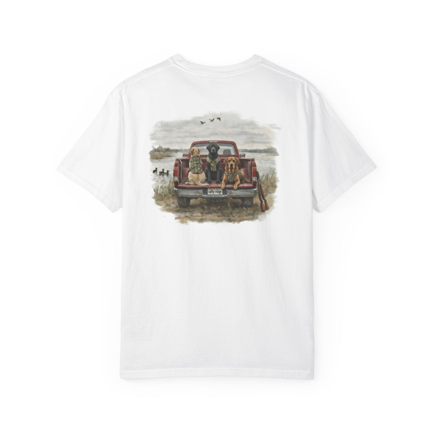 Truck Bed Dogs T-Shirt — Outdoor Hunting Retro Graphic Tee