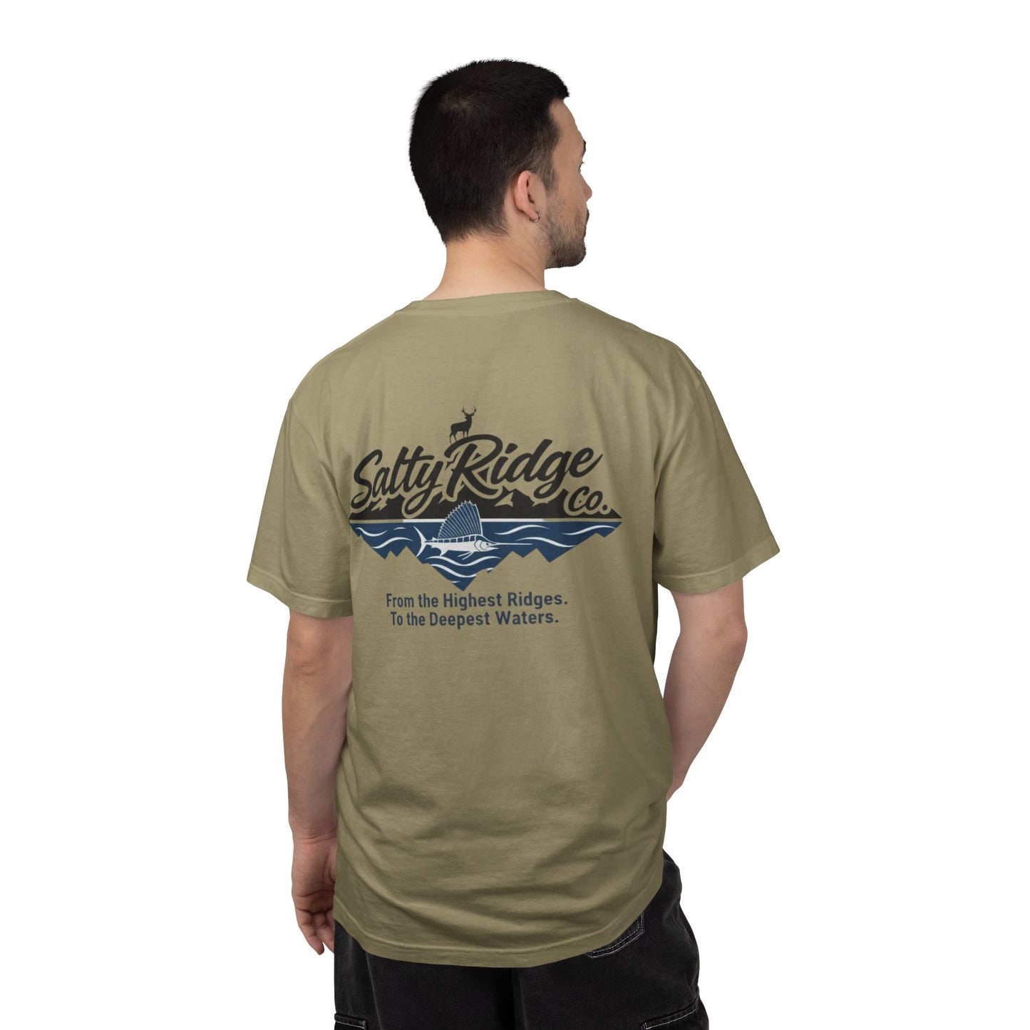 Salty Ridge Co. T-shirt | mountain and ocean graphic