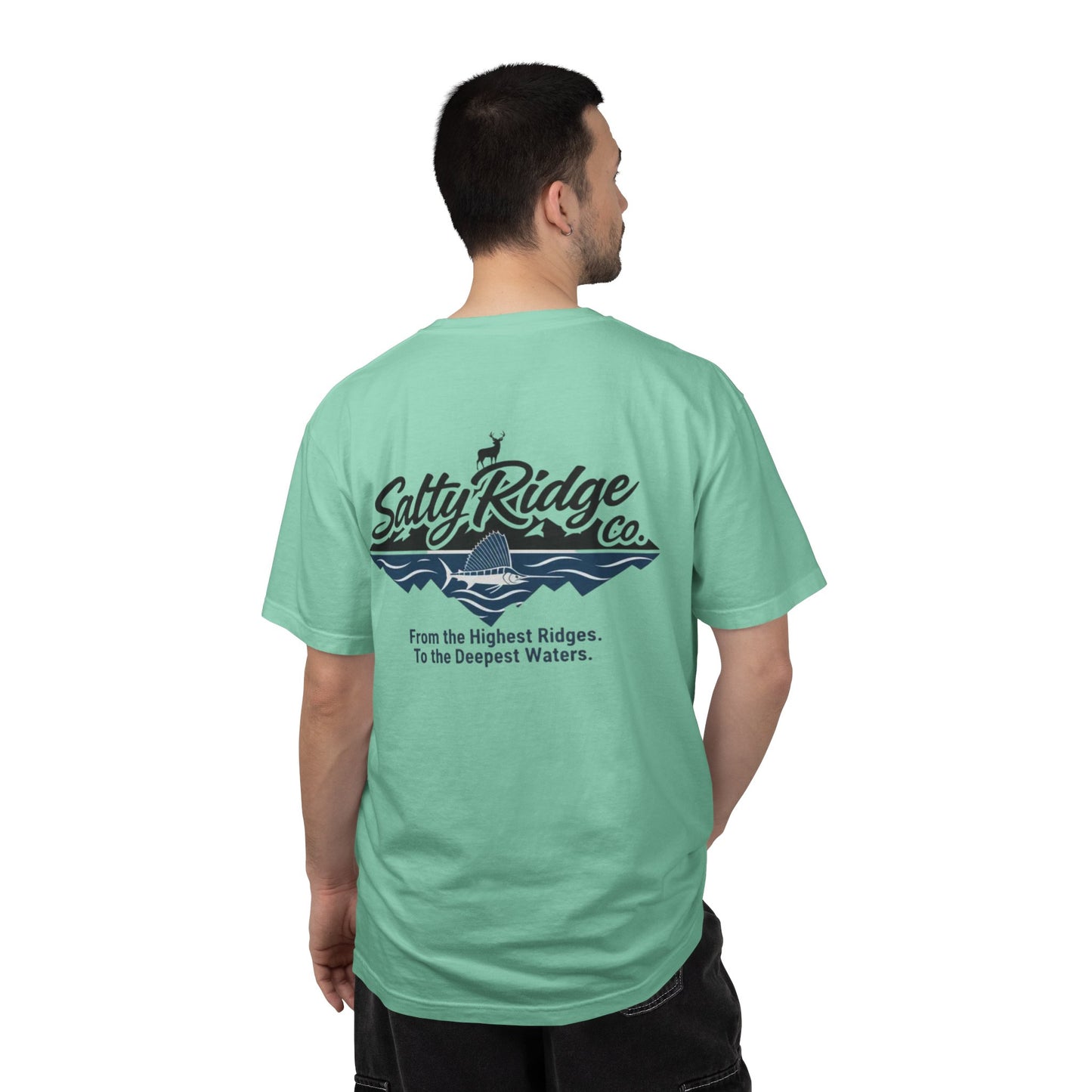 Salty Ridge Co. T-shirt | mountain and ocean graphic