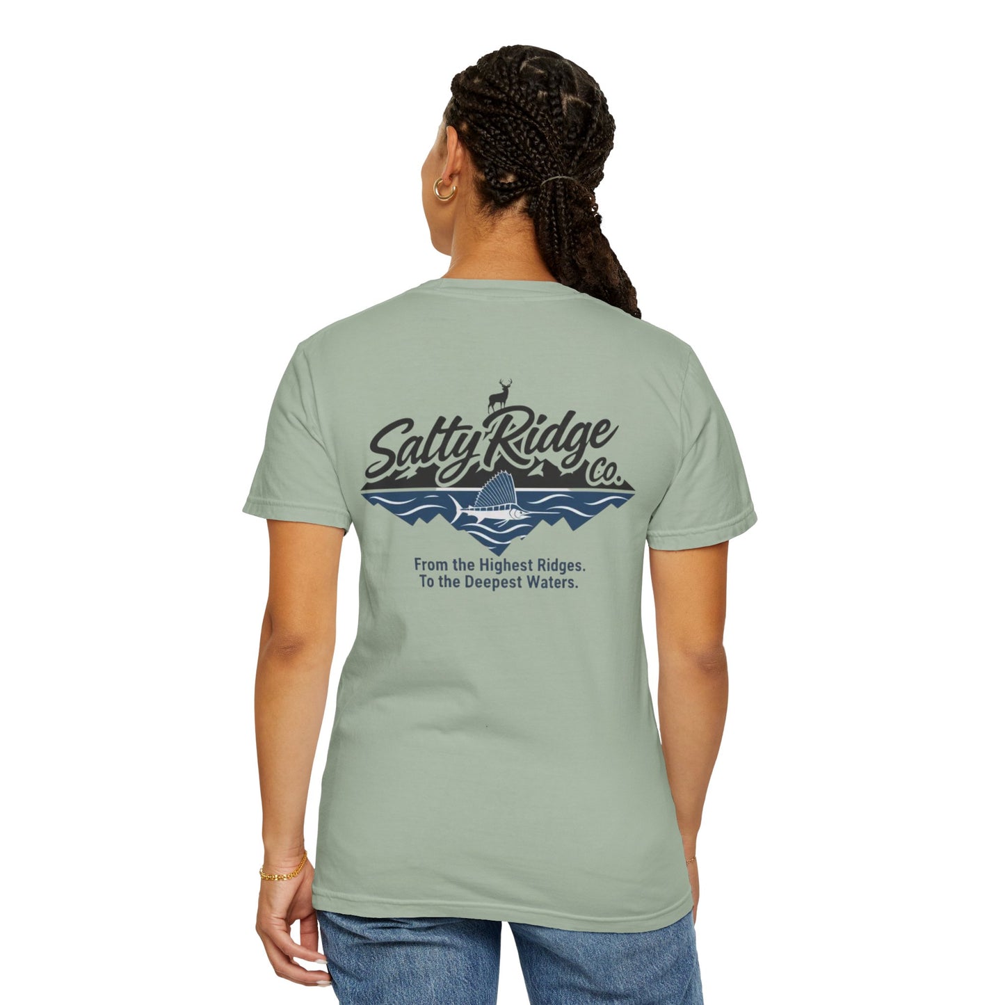 Salty Ridge Co. T-shirt | mountain and ocean graphic