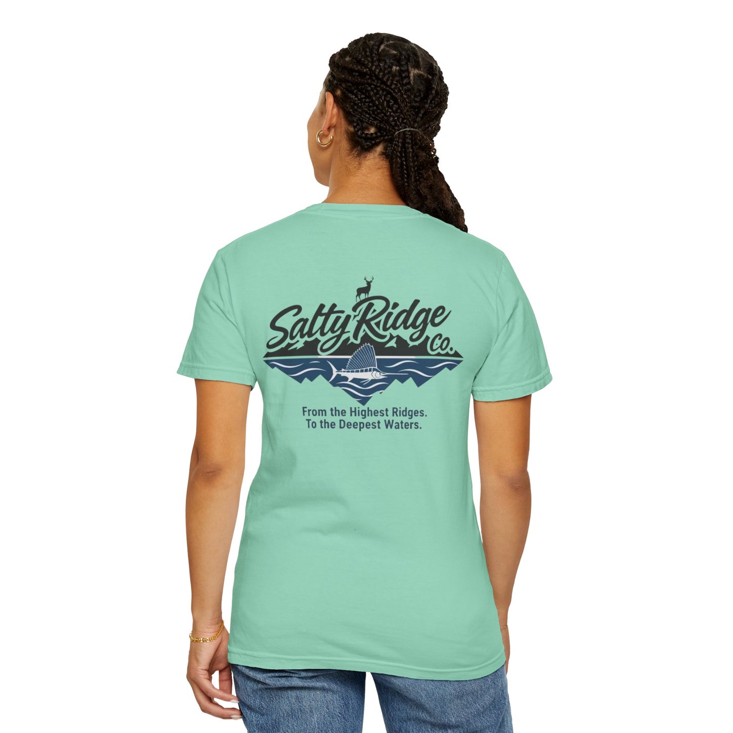 Salty Ridge Co. T-shirt | mountain and ocean graphic