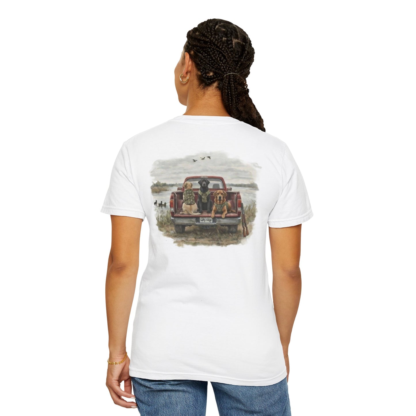 Truck Bed Dogs T-Shirt — Outdoor Hunting Retro Graphic Tee