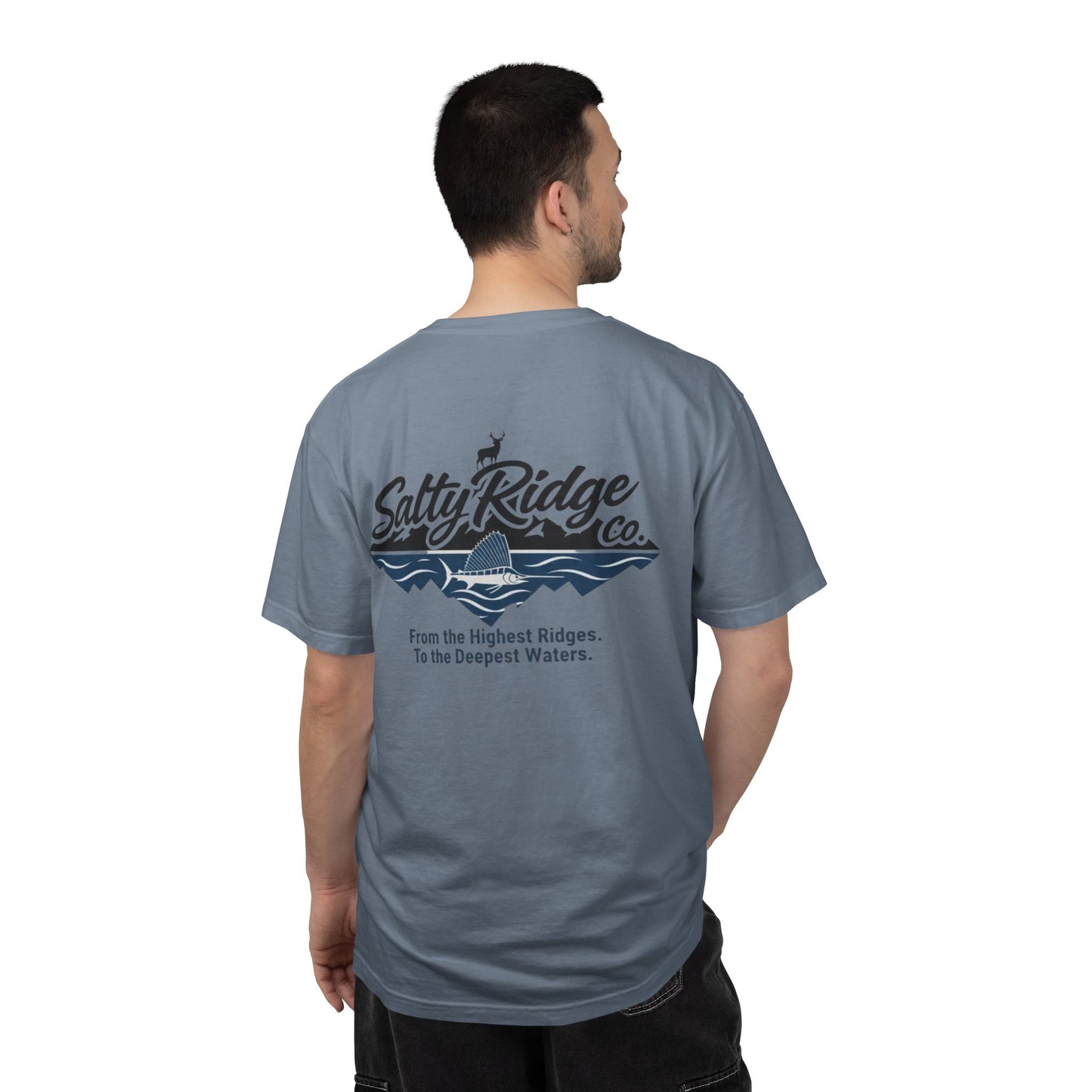 Salty Ridge Co. T-shirt | mountain and ocean graphic