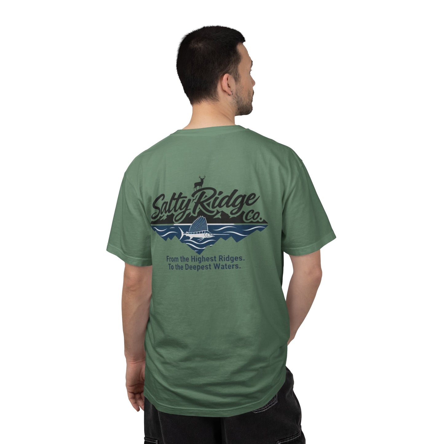 Salty Ridge Co. T-shirt | mountain and ocean graphic