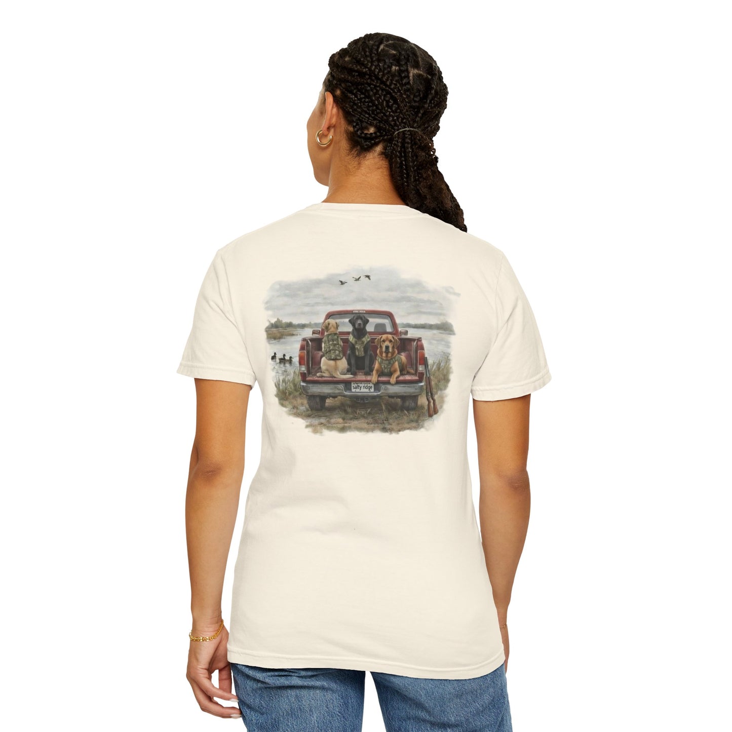 Truck Bed Dogs T-Shirt — Outdoor Hunting Retro Graphic Tee