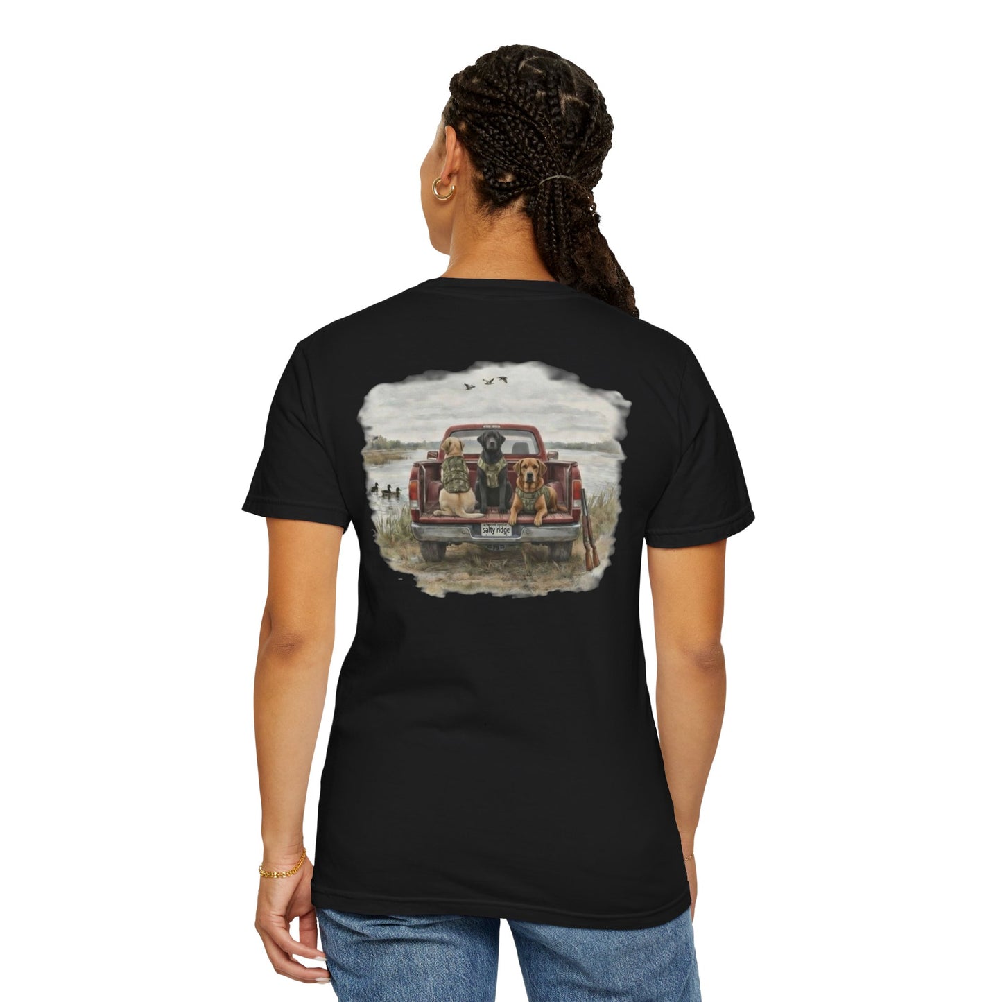 Truck Bed Dogs T-Shirt — Outdoor Hunting Retro Graphic Tee