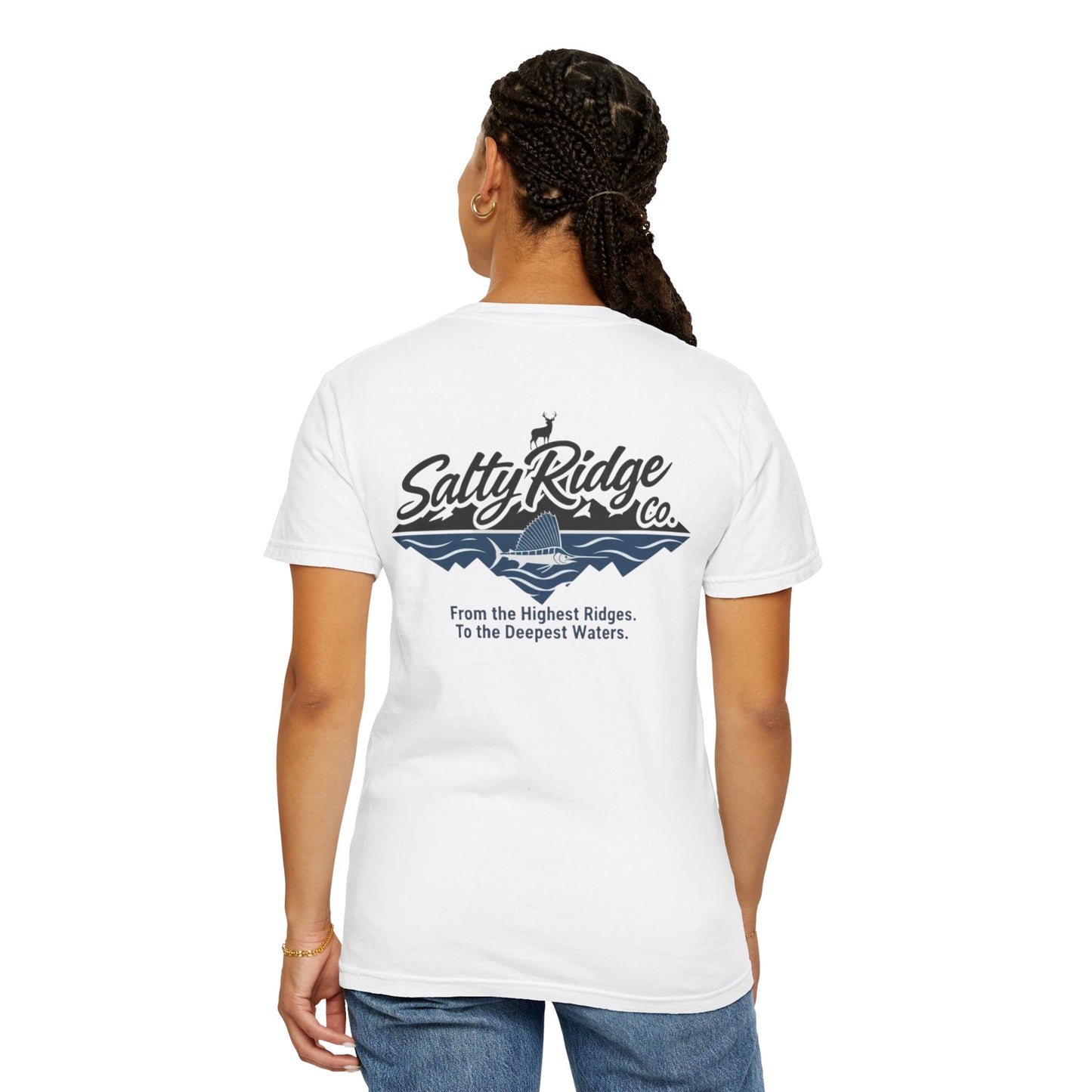 Salty Ridge Co. T-shirt | mountain and ocean graphic
