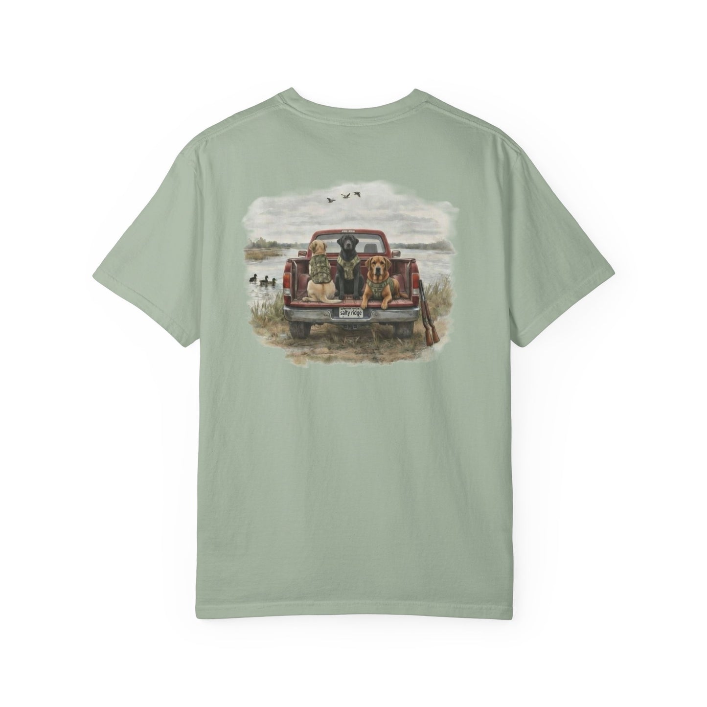 Truck Bed Dogs T-Shirt — Outdoor Hunting Retro Graphic Tee