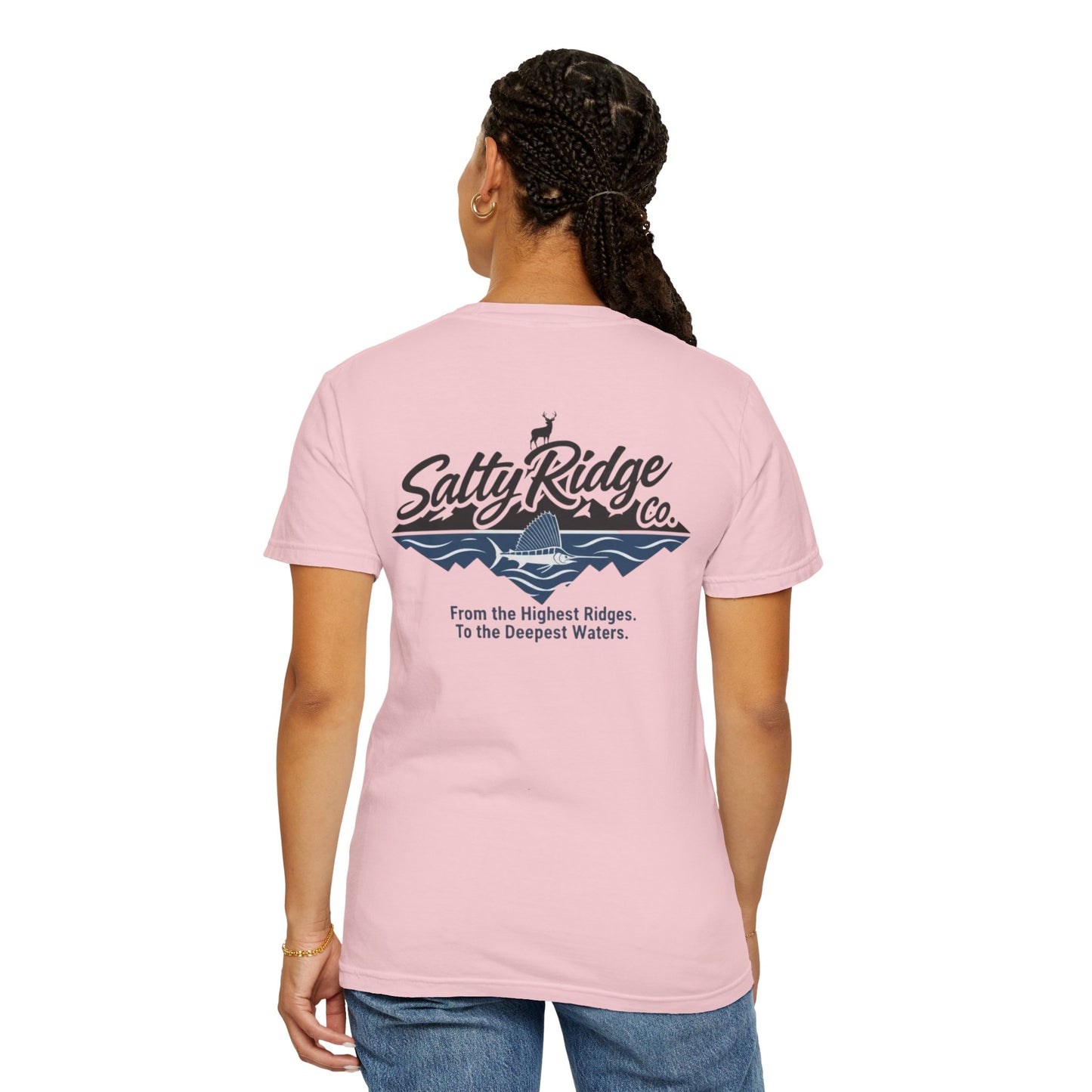 Salty Ridge Co. T-shirt | mountain and ocean graphic