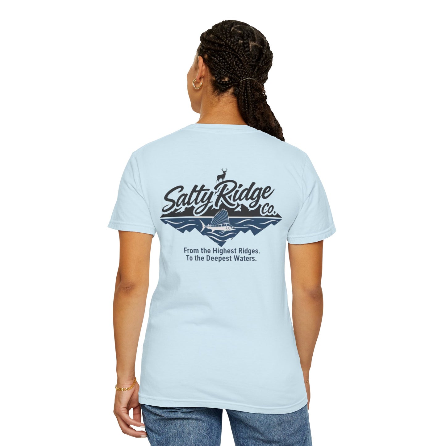 Salty Ridge Co. T-shirt | mountain and ocean graphic