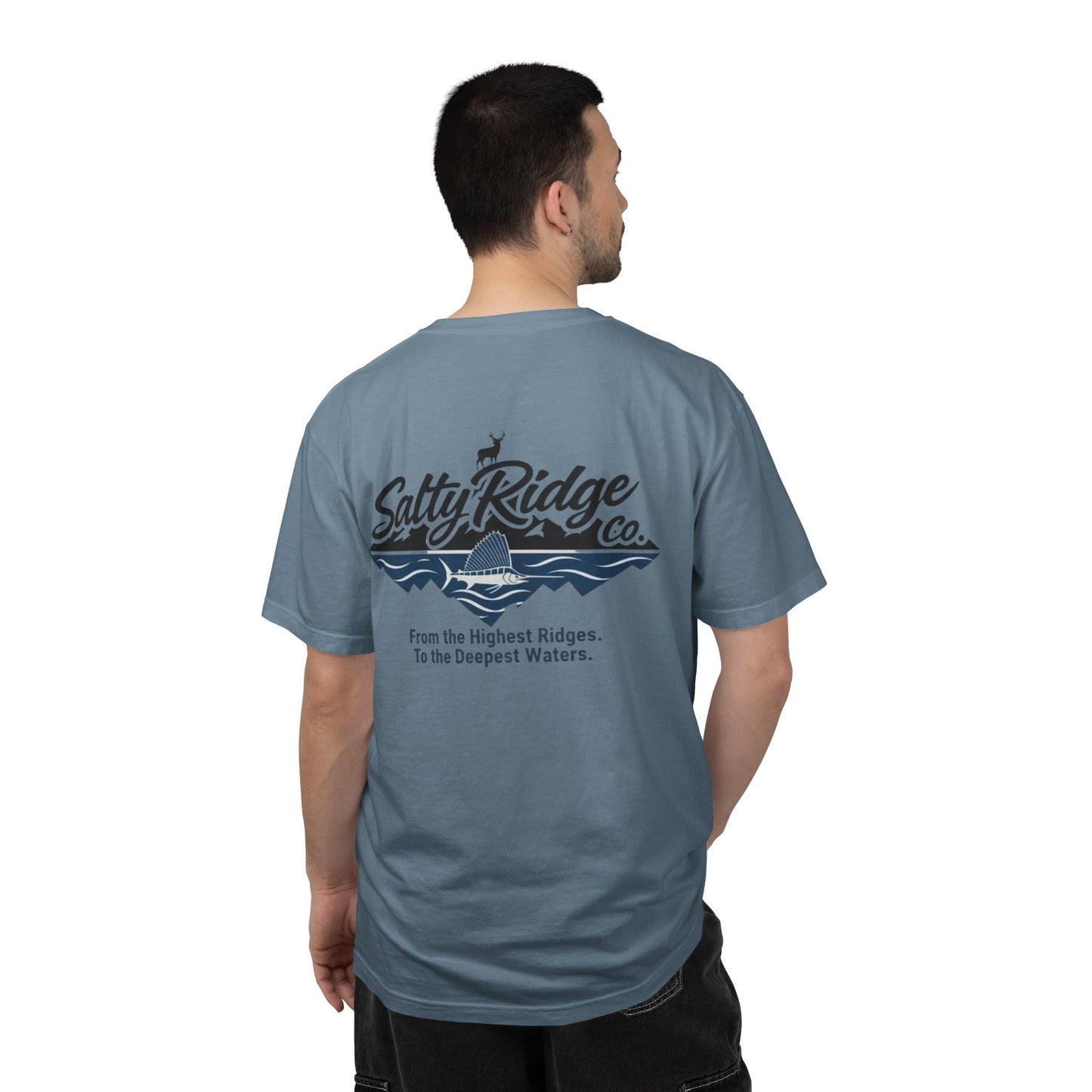 Salty Ridge Co. T-shirt | mountain and ocean graphic