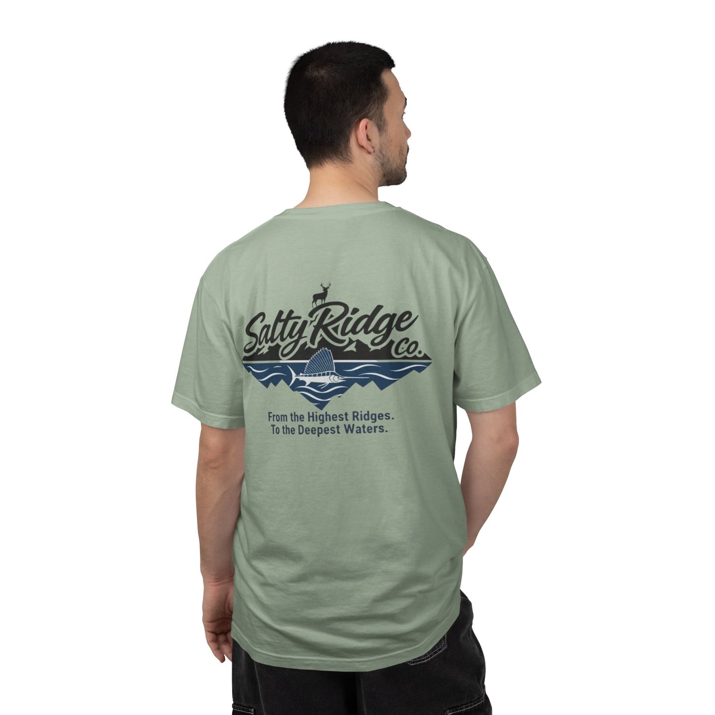 Salty Ridge Co. T-shirt | mountain and ocean graphic