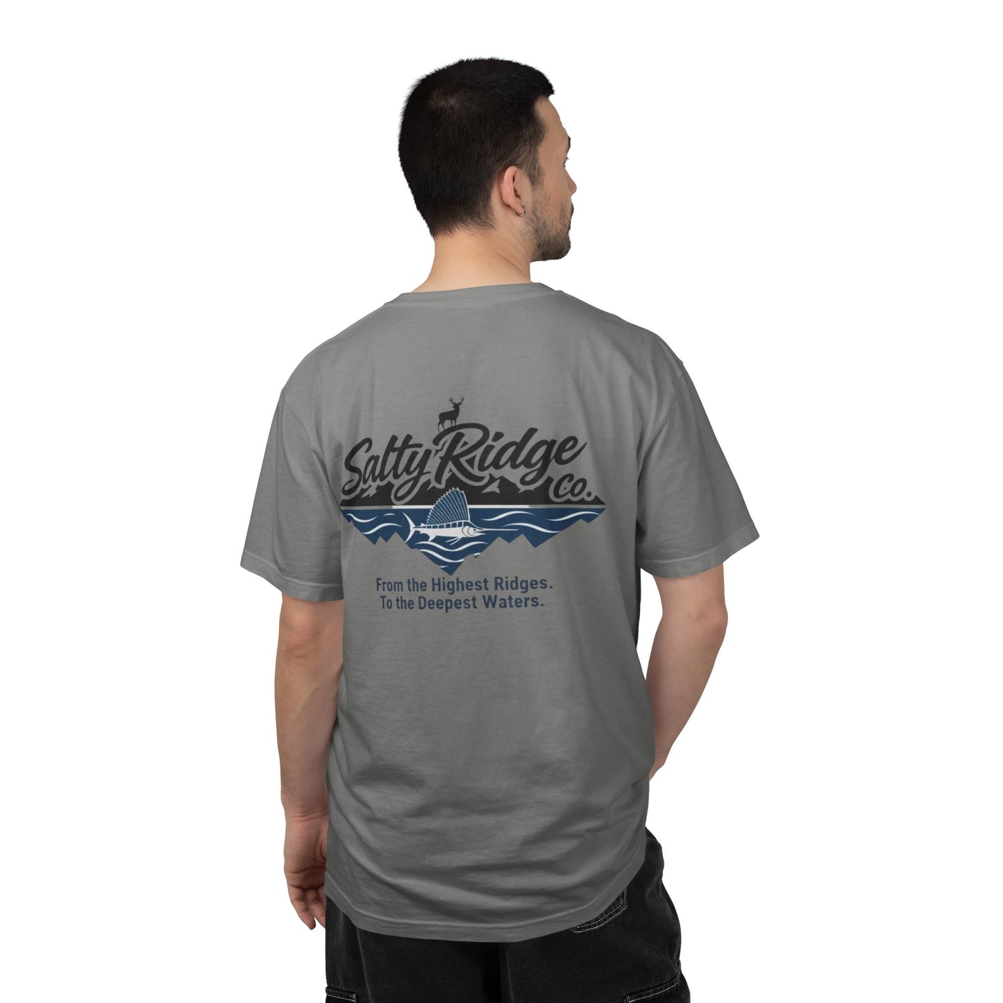 Salty Ridge Co. T-shirt | mountain and ocean graphic