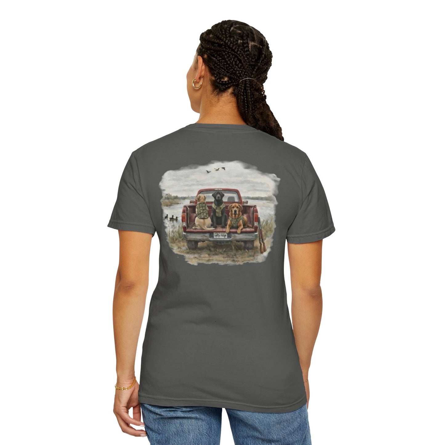 Truck Bed Dogs T-Shirt — Outdoor Hunting Retro Graphic Tee